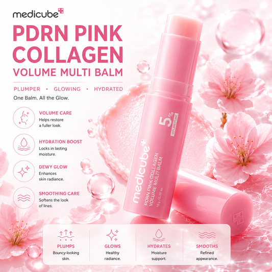 [NEW] [medicube] PDRN Pink Collagen Volume Multi Balm | All In One Volufiline, PDRN, NAD Stick for Youthful-Looking, Helping Look of Fine Lines, Firming Care, Anti-Aging Care | For Under-Eyes, Neck, Forehead, Smile Lines, Lip Care | Korean Skincare